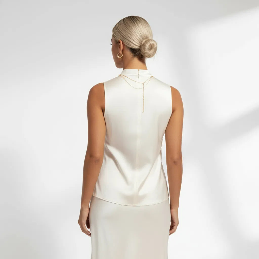 High-Neck Sleeveless Top