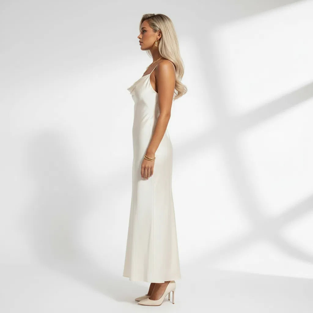 Silk Drape Midi Dress