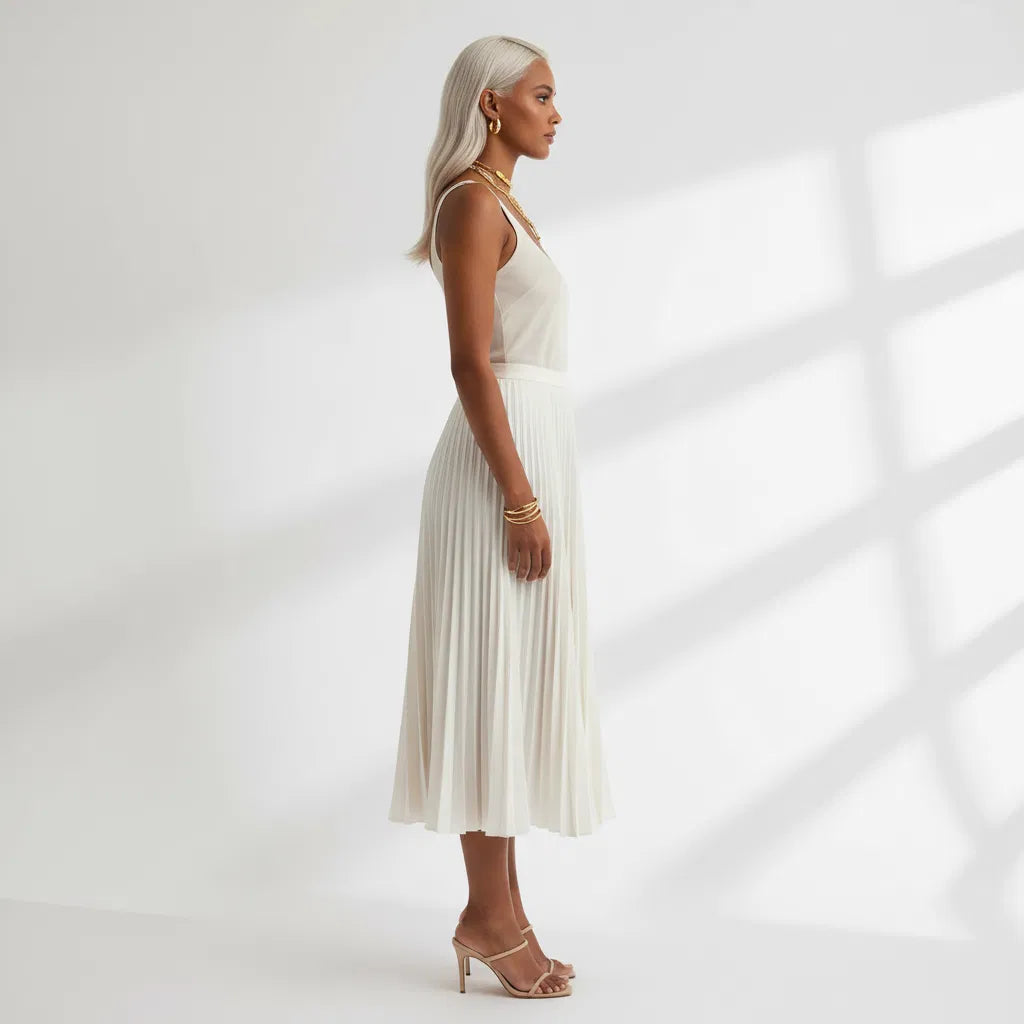 Pleated Midi Skirt