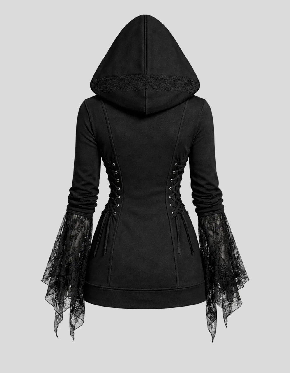 Gravebound Lace-Sleeve Hoodie
