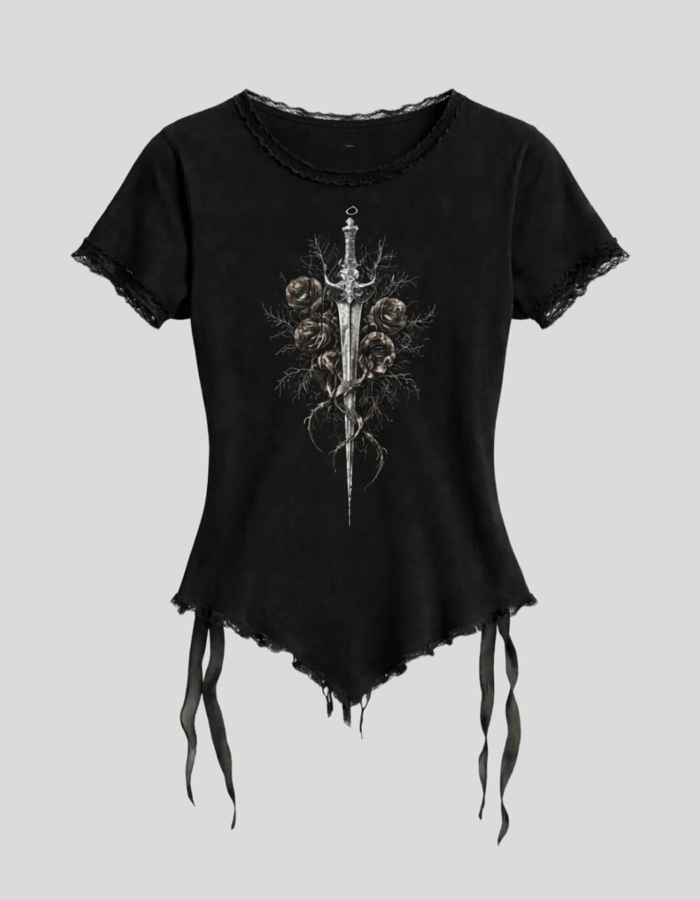 Thornbound Lace-Up Tee