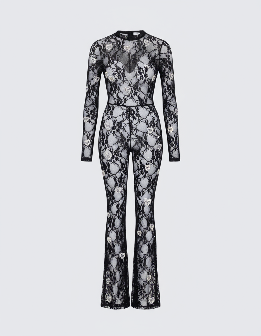 Embellished Lace Jumpsuit