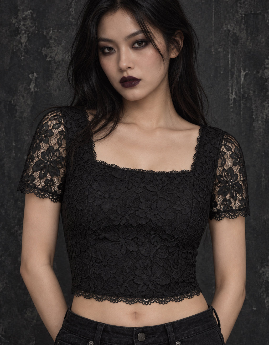 Vesperbloom Floral Lace Crop Top